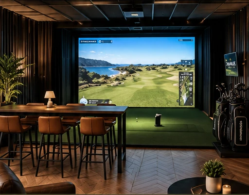 BAYHAUS social golf simulator concept with seating